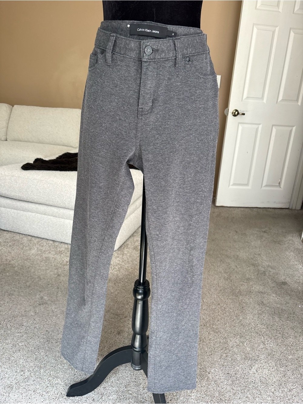Calvin Klein Jeans Heather Gray Straight Pants size 8